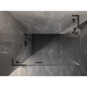 MEXEN/S - Lunar L sprchový kút dvere krídlové ľavá 80 x 70, transparent, grafit metal 834L-080-070-95-00-L