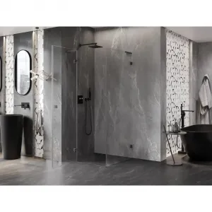 MEXEN/S - Lunar L sprchový kút dvere krídlové ľavá 70 x 70, transparent, grafit metal 834L-070-070-95-00-L