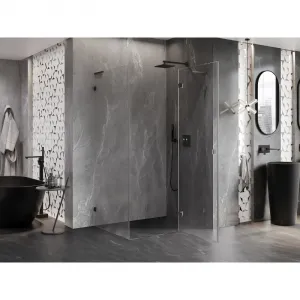 MEXEN/S - Lunar L sprchový kút dvere krídlové pravá 100 x 70, transparent, grafit kartáčovaná 834L-100-070-66-00-P
