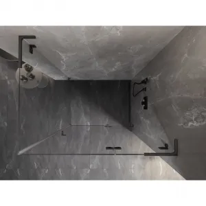 MEXEN/S - Lunar L sprchový kút dvere krídlové pravá 90 x 70, transparent, grafit kartáčovaná 834L-090-070-66-00-P