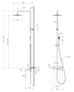 OMNIRES - Y termostatický exponovaný vaňový systém, zlatý lesk Y1234GL