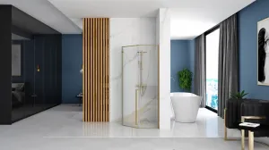 REA - Sprchovací kút DIAMOND 90x90 BRUSH GOLD bez sprchovej vaničky REA-K6506
