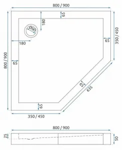 REA - Sprchovací kút DIAMOND 90x90 BRUSH GOLD bez sprchovej vaničky REA-K6506