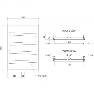 MEXEN - Zoom vykurovací rebrík/radiátor dekoratívny 770 x 530 mm, 275 W, antracit W130-0770-530-00-66