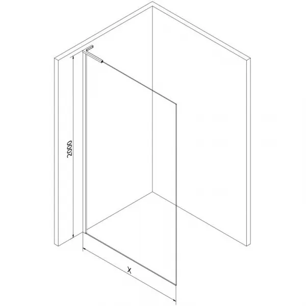 MEXEN/S - Kyoto-X L Sprchová zástena WALK-IN 80 x 200, transparent 10 mm, grafit kartáčovaná 800-080-107-66-00-X