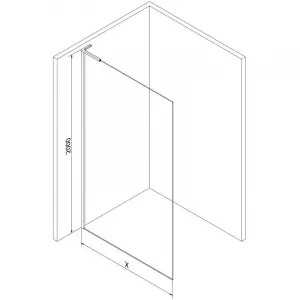 MEXEN/S - Kyoto-X L Sprchová zástena WALK-IN 80 x 200, transparent 10 mm, grafit kartáčovaná 800-080-107-66-00-X