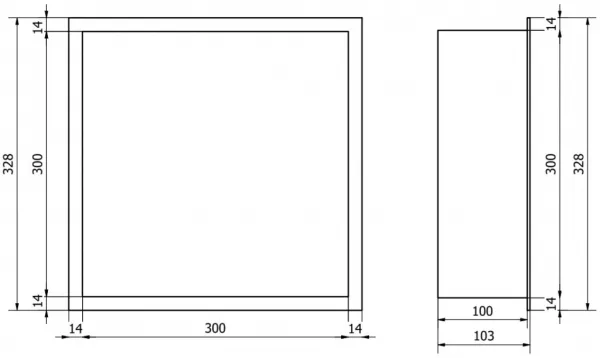 MEXEN - X-Wall-R modul pre vstavanie do steny 30 x 30, čierna 1970303010