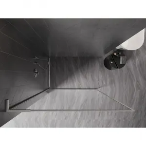 MEXEN/S - Kyoto-XF L Sprchová zástena WALK-IN s rámom 80 x 202, transparent 10 mm, nikel kartáčovaný 800-080-174-97-00-XF