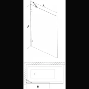 MEXEN/S - Lunar vaňová zástena FIX 70 x 150, transparent, chróm 897-070-000-01-00