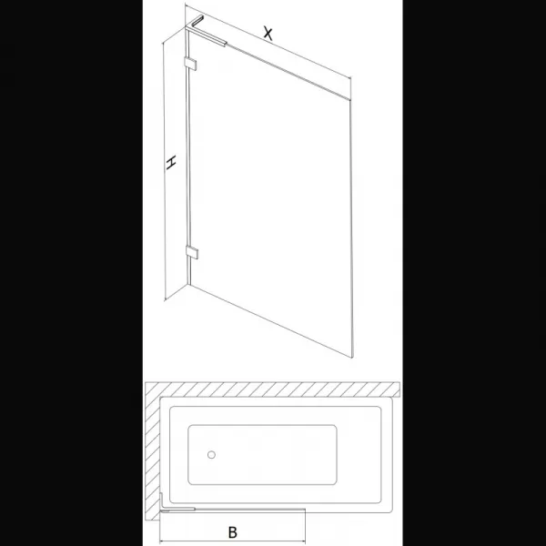 MEXEN/S - Lunar L vaňová zástena FIX 50 x 150, transparent, chróm 897L-050-000-01-00