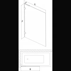 MEXEN/S - Lunar L vaňová zástena FIX 50 x 150, transparent, chróm 897L-050-000-01-00