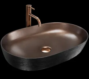 REA - Keramické umývadlo na dosku CLEO 61 Copper Bush / Black REA-U6383