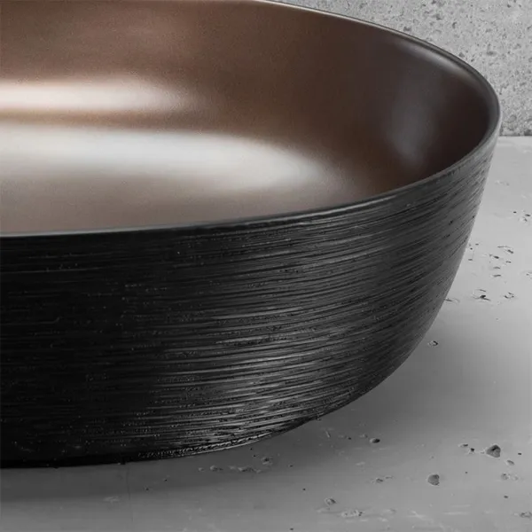 REA - Keramické umývadlo na dosku CLEO 61 Copper Bush / Black REA-U6383
