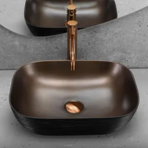 REA - Umývadlo na dosku Belinda COPPER BRUSH / Black REA-U6384