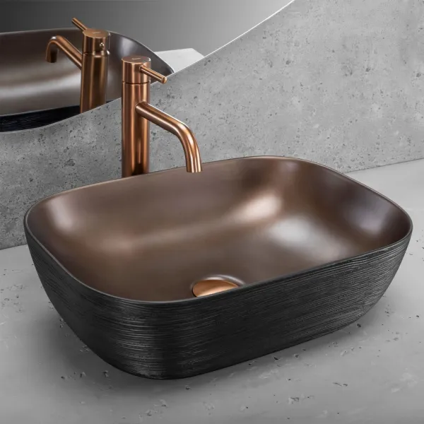 REA - Umývadlo na dosku Belinda COPPER BRUSH / Black REA-U6384