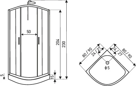 KERRA - Kabína s hydromasážou Faro 80 5907548107176