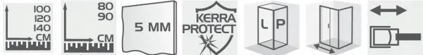 KERRA - Sprchové dvere 100 cm Zoom (priehľadné) 5907548108876
