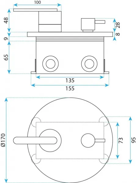 Sprchová súprava podomietková Rea Ontario titán + BOX