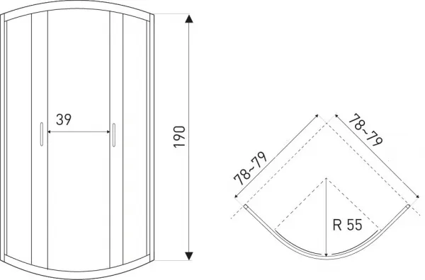 KERRA - Sprchová kabína Tiara 80 (bez vaničky) 5907548109361