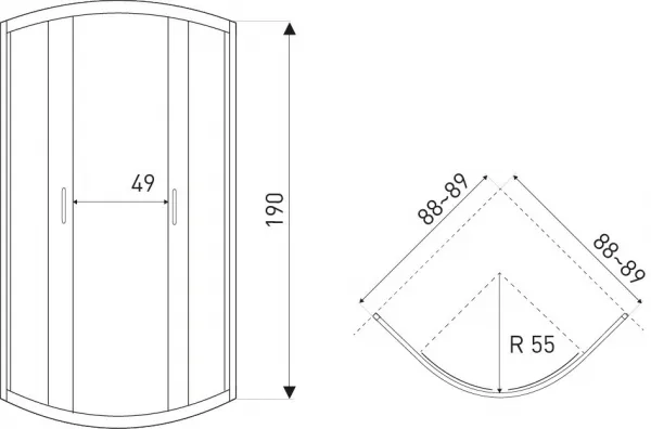 KERRA - Sprchová kabína Tiara 90 (bez vaničky) 5907548109378