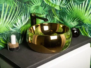 KERRA - Umývadlo na dosku KR-802 Gold (zlaté) 5907548115997