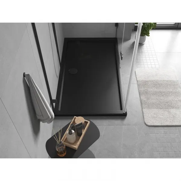 MEXEN - Flow sprchová vanička obdĺžniková slim 100 x 140, čierna mat 46R701014