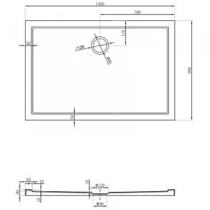 MEXEN - Flow sprchová vanička obdĺžniková slim 90 x 140, čierna mat 46R709014