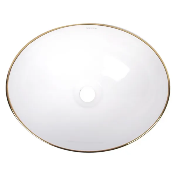 KERRA - Umývadlo na dosku KR-707 WH/G (biela-zlatá) 5907548116956