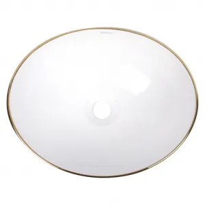 KERRA - Umývadlo na dosku KR-707 WH/G (biela-zlatá) 5907548116956