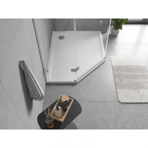 MEXEN - Flow päťboká sprchová vanička slim pravá 90 x 80, biela lesk 46P108090R