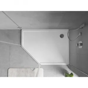 MEXEN - Flow päťboká sprchová vanička slim pravá 90 x 80, biela lesk 46P108090R