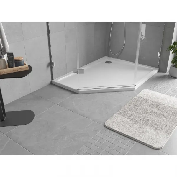 MEXEN - Flow päťboká sprchová vanička slim pravá 90 x 80, biela lesk 46P108090R
