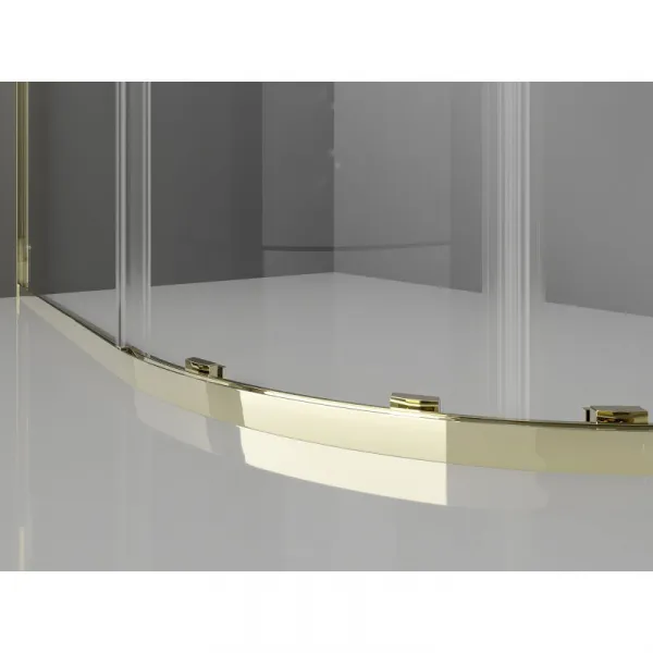 MEXEN - Exo štvrťkruhový posuvný sprchovací kút 80 x 80, transparent, zlato 8131-080-080-50-00