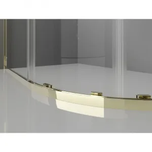 MEXEN - Exo štvrťkruhový posuvný sprchovací kút 80 x 80, transparent, zlato 8131-080-080-50-00