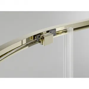MEXEN - Exo štvrťkruhový posuvný sprchovací kút 80 x 80, transparent, zlato 8131-080-080-50-00
