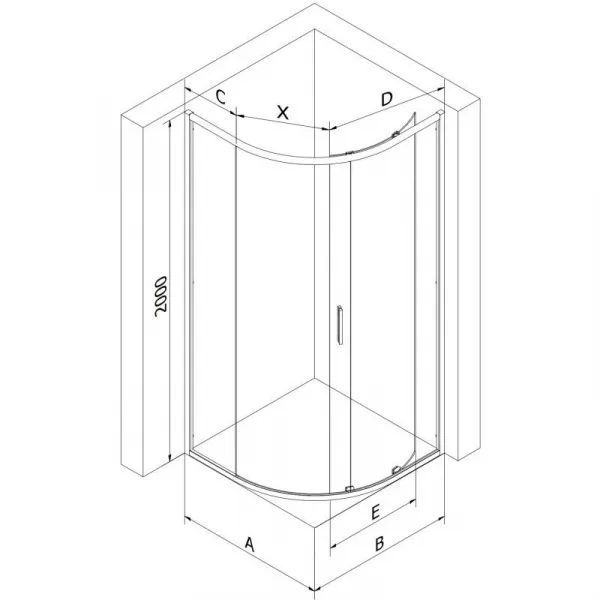 MEXEN - Exo štvrťkruhový posuvný sprchovací kút 80 x 80, transparent, zlato 8131-080-080-50-00