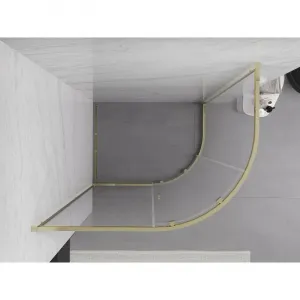 MEXEN - Exo štvrťkruhový posuvný sprchovací kút 100 x 80, transparent, zlato 8131-100-080-50-00