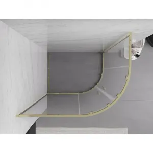 Mexen Exo štvrťkruhový posuvný sprchovací kút 90 x 80, transparent, zlato 8132-090-080-50-00