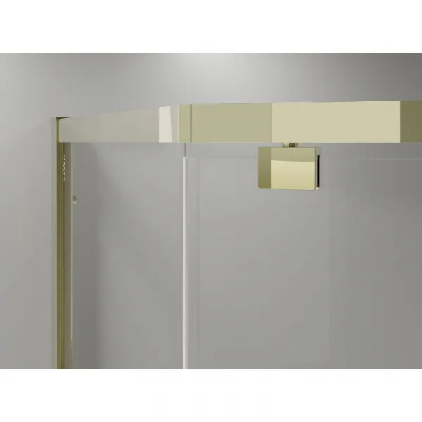 MEXEN - Exo sprchovací kút päťboký krídlový 80 x 80, transparent, zlato 812-080-080-50-00