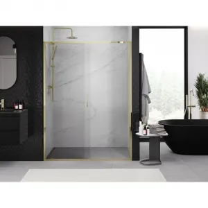 MEXEN - Exo posuvné sprchové dvere 155, transparent, zlatá 8151-155-000-50-00