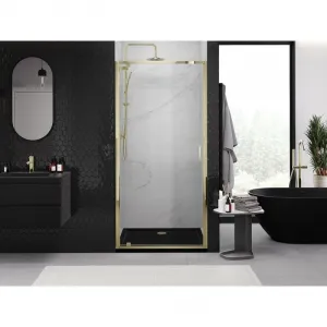 MEXEN - Exo sprchové dvere krídlové 65, transparent, zlatá 8181-065-000-50-00