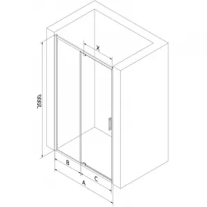 MEXEN - Exo sprchové dvere krídlové 155, transparent, zlatá 819-155-000-50-00