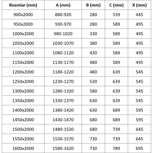 MEXEN - Exo sprchové dvere krídlové 155, transparent, zlatá 819-155-000-50-00