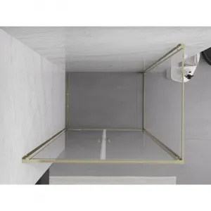 MEXEN/S - Exo sprchovací kút dvere krídlové 70 x 80, transparent, zlato 814-070-080-50-00