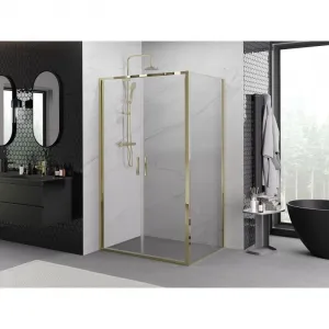 MEXEN/S - Exo sprchovací kút dvere krídlové 70 x 80, transparent, zlato 814-070-080-50-00