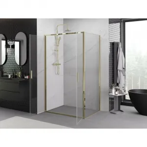 MEXEN/S - Exo sprchovací kút dvere krídlové 70 x 80, transparent, zlato 814-070-080-50-00