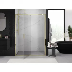 MEXEN - Exo sprchové dvere krídlové 155, transparent, zlatá 819-155-000-50-00