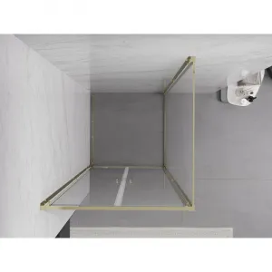 MEXEN/S - Exo sprchovací kút dvere krídlové 70 x 70, transparent, zlato 814-070-070-50-00