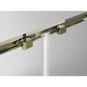 MEXEN/S - Exo sprchovací kút, posuvné dvere 155 x 100, transparent, zlato 8151-155-100-50-00