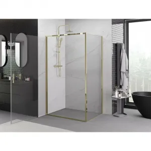 MEXEN/S - Exo sprchovací kút dvere krídlové 80 x 85, transparent, zlato 817-080-085-50-00